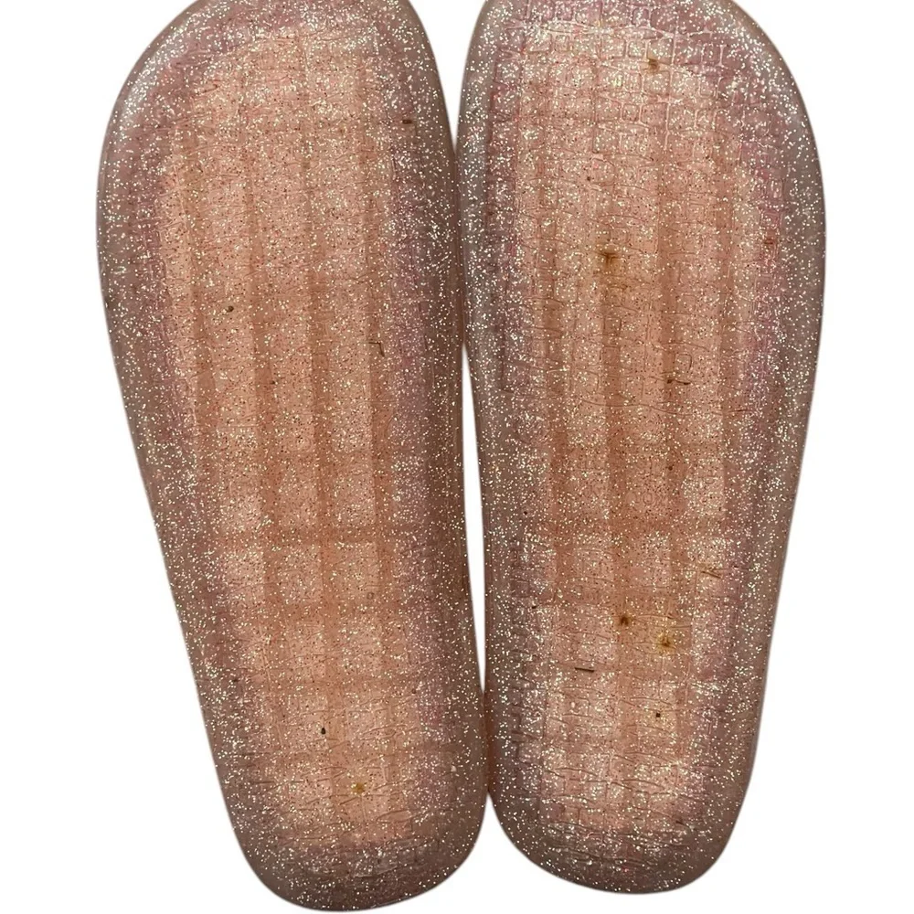 Kate Spade Splash Glitter Rubber Jelly Slip On Sandals Sz 8 Slides Flip Flop